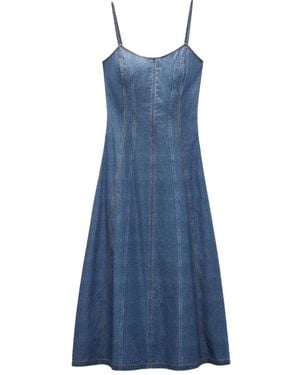 Rag & Bone Abito Melody Denim Con Spalline Sottili - Blu