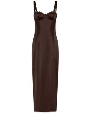 Nicholas Dominique Lace-Detail Maxi Dress - Brown