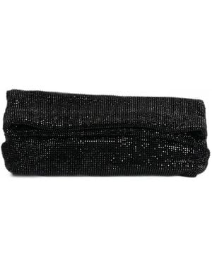 Twentyfourhaitch Mini Crystal-Embellished Clutch Bag - Black