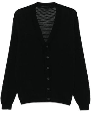 Low Brand Open-Knit Cardigan - Black