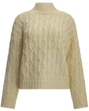 Ines De La Fressange Paris Cable-Knit High-Neck Jumper - Natural
