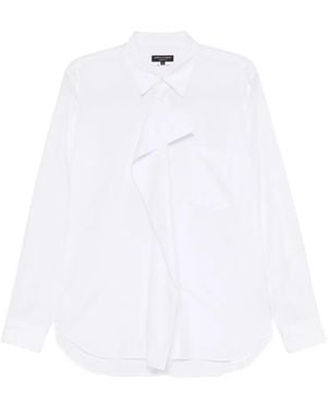 Comme des Garçons Draped-Detail Poplin Shirt - White