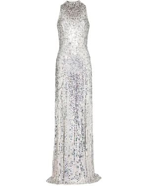 Jenny Packham スパンコールトリム マキシドレス - ホワイト