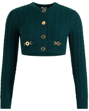 Patou Cardigan En Maille Torsadée À Boutonnière - Vert