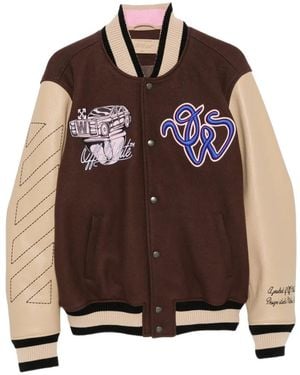 Off-White c/o Virgil Abloh Veste Bomber À Détail De Patch - Brown