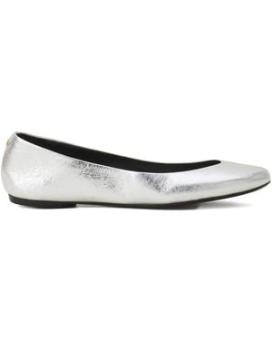 Lanvin Leren Ballerina's Met Metallic Afwerking - Wit