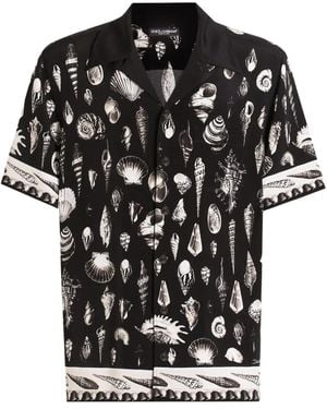 Dolce & Gabbana Seashell-Print Shirt - Black