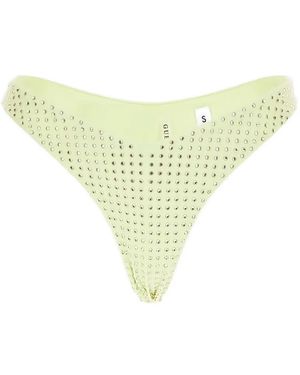Guess Crystal-Embellished Brazilian Bikini Bottom - Yellow