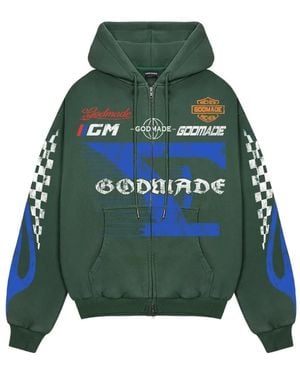 GODMADE 7 Speed Logo-Print Zip-Up Hoodie - Green
