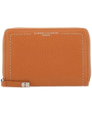 Gianni Chiarini Bubble Grained-Leather Wallet - Orange