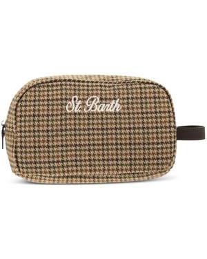 MC2 Saint Barth Trousse Da Bagno Westwood Con Ricamo - Marrone