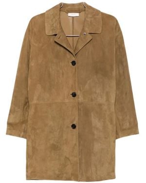 The Row Damir Suede Button-Up Coat - Natural