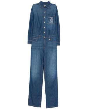 Elisabetta Franchi Button-Up Jumpsuit - Blue