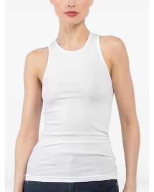 Tibi Ribbed Tank Top - White