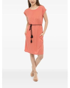 Woolrich Tassel-Detail Elasticated-Waist Midi Dress - Red