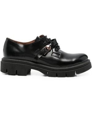 SERGIO MORETTI FIRENZE Buckle-Detail Leather Derby Shoes - Black
