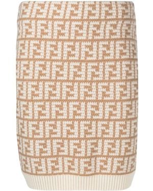 Fendi Ff Crochet Skirt - Natural