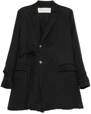 A Tentative Atelier Blazer Drapé En Jacquard À Boutonnière Croisée - Black