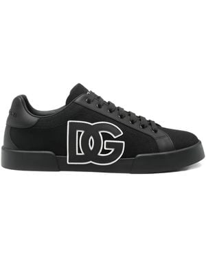 Dolce & Gabbana Sneakers Mit Logo-Schild - Schwarz