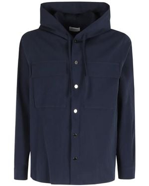Paolo Pecora Hooded Shirt Jacket - Blue