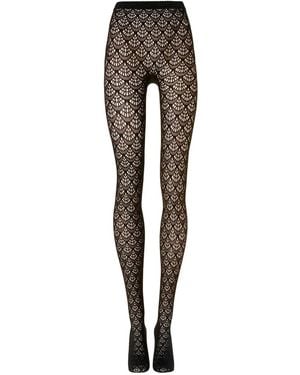 Wolford Scale-Effect Net Tights - Grey