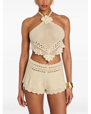 retroféte Isaure Crochet Top - White