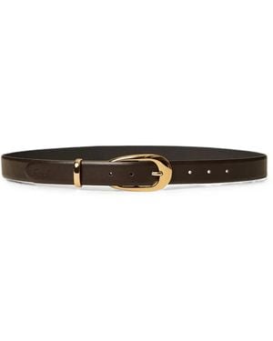 Twinset Leather Belt With Oval Buckle - White