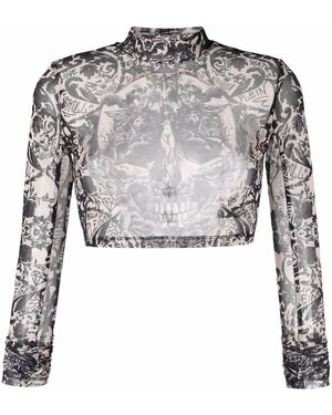 Philipp Plein New Baroque Cropped Top - Multicolour