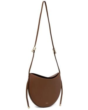 Furla Medium Moonstone Crescent Shoulder Bag - White