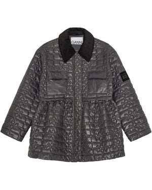 Ganni Quilted Jacket - Grey
