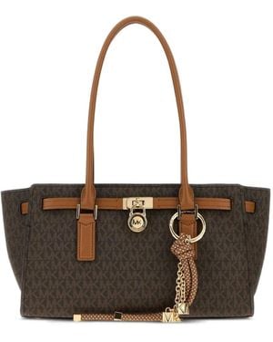 MICHAEL Michael Kors Hamilton Moderne Small Signature Logo Satchel - White