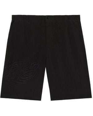 Off-White c/o Virgil Abloh Handstyle Logo Organza Bowling Shorts - Black