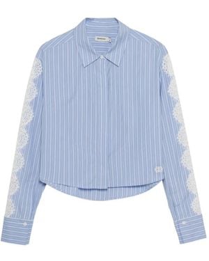 Jonathan Simkhai Renata Lace-Trimmed Cropped Shirt - Blue