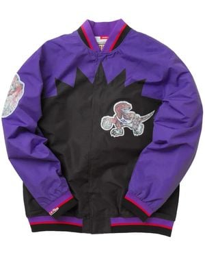Mitchell & Ness X Toronto Raptors 75Th Anniversary Warm Up Appliqué Jacket - Purple