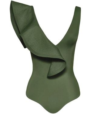 Johanna Ortiz Boleros Ruffled Swimsuit - Green
