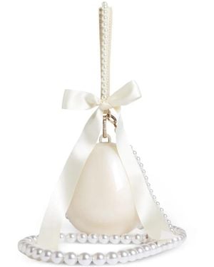 Simone Rocha Pearl Egg Clutch Mit Schleife - Weiß