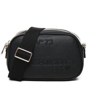 V73 Bolso satchel con logo grabado - Negro