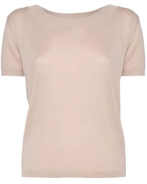 FILIPPO DE LAURENTIIS Short-Sleeve Round-Neck Top - Natural