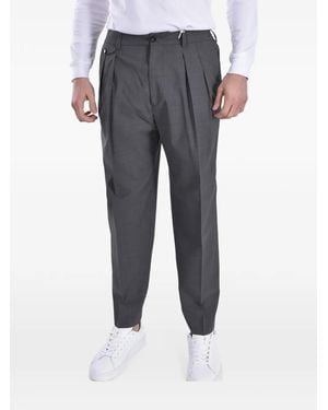 BE ABLE Pleated Elasticated-Waistband Pants - Gray