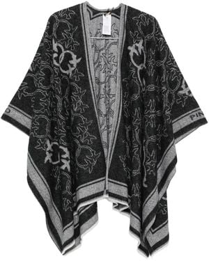 Pinko Croazia Monogram-Pattern Cape - Black