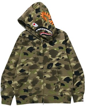 A Bathing Ape Camouflage Zip Hooded Hoodie - Green