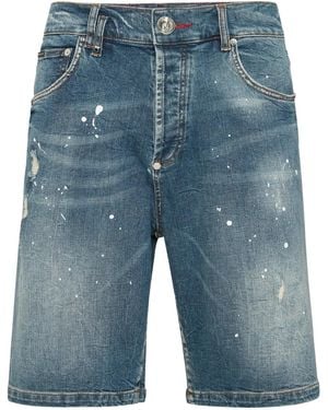 Philipp Plein Formentera Skulls デニムショーツ - ブルー