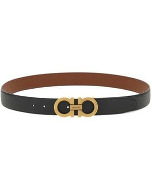 Ferragamo Gancini Reversible And Adjustable Belt - White