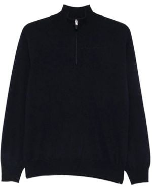 Canali Pull En Cachemire À Col Zippé - Black