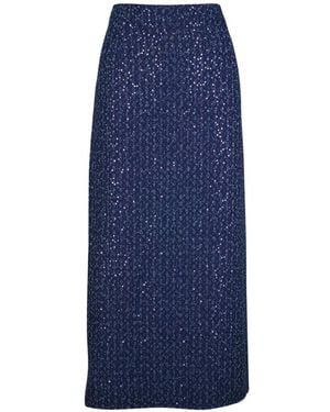 Michael Kors Falda Midi Con Lentejuelas - Azul