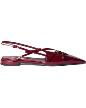 Miu Miu Slingback-Pumps aus Lackleder - Rot