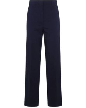 Miu Miu Pantalon À Plis Marqués - Bleu