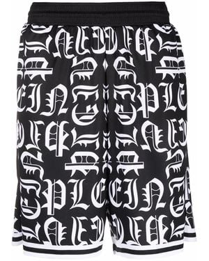 Philipp Plein Gothic Plein Jogging Shorts - Black