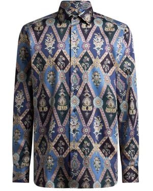 Etro Paisley-pattern Cotton Shirt - Blue