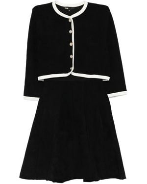 Maje Vestido acampanado con botones - Negro